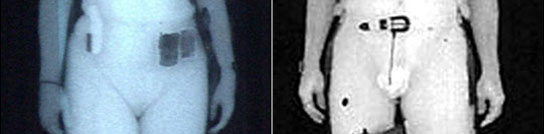 C&aacute;maras de rayos X que muestran a la gente desnuda